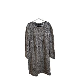 & Other Stories Dress Black White Textured Knit 3/4 Sleeve size 6